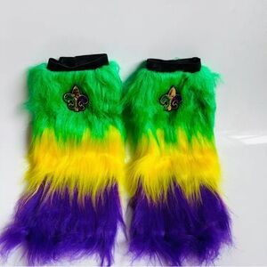 Mardi Gras Fleur De Lis Leg Warmers
